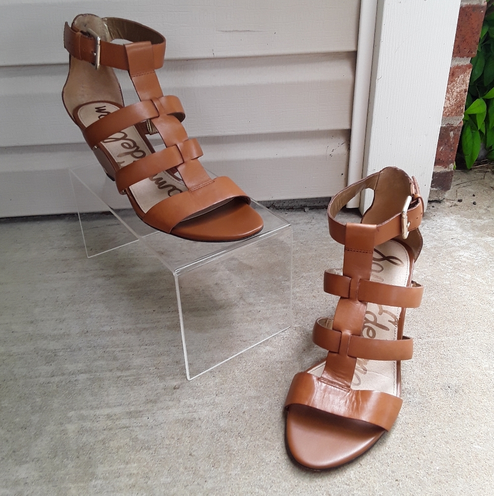 Sam Edelman Sabrina Brown Leather Sandals Size 9.5